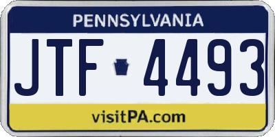 PA license plate JTF4493