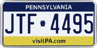 PA license plate JTF4495