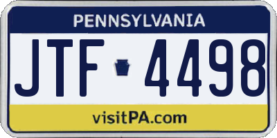 PA license plate JTF4498