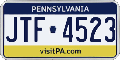 PA license plate JTF4523