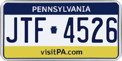 PA license plate JTF4526