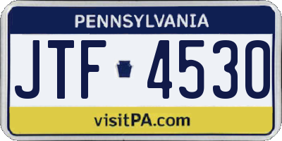 PA license plate JTF4530