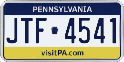 PA license plate JTF4541