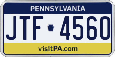 PA license plate JTF4560