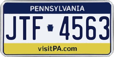 PA license plate JTF4563