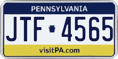 PA license plate JTF4565