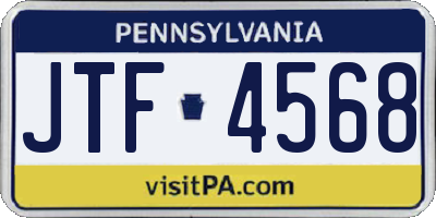 PA license plate JTF4568