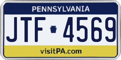 PA license plate JTF4569