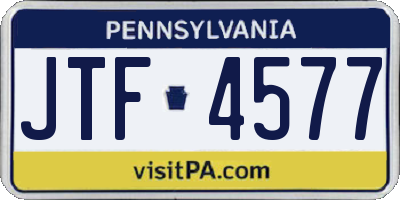 PA license plate JTF4577