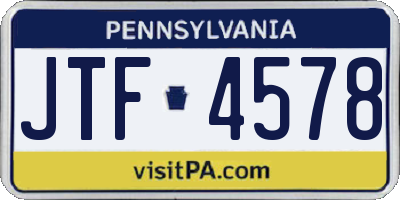 PA license plate JTF4578
