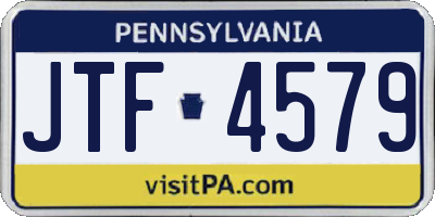 PA license plate JTF4579