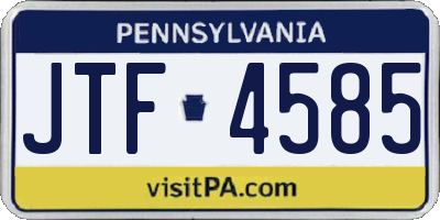 PA license plate JTF4585