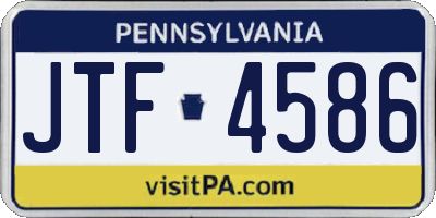 PA license plate JTF4586