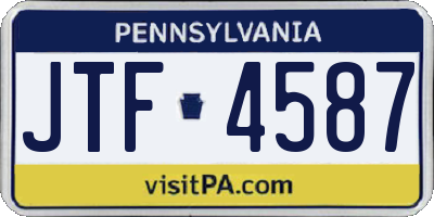 PA license plate JTF4587