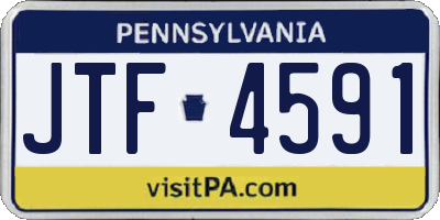 PA license plate JTF4591