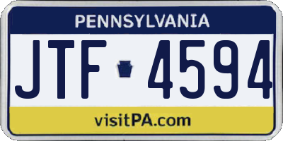 PA license plate JTF4594
