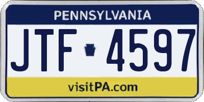 PA license plate JTF4597