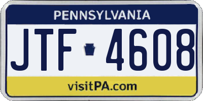 PA license plate JTF4608