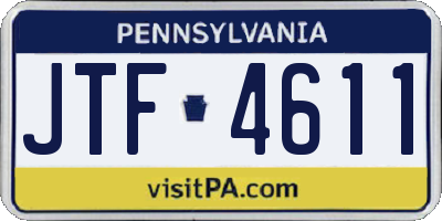 PA license plate JTF4611