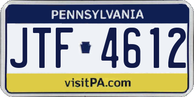 PA license plate JTF4612
