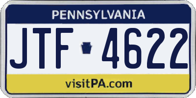 PA license plate JTF4622