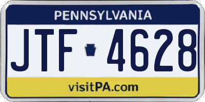 PA license plate JTF4628