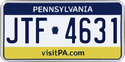 PA license plate JTF4631