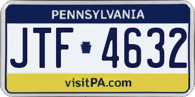 PA license plate JTF4632