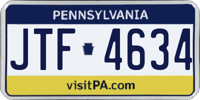 PA license plate JTF4634