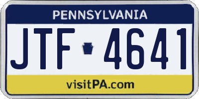 PA license plate JTF4641