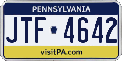 PA license plate JTF4642