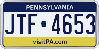PA license plate JTF4653
