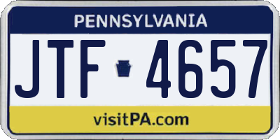 PA license plate JTF4657
