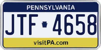 PA license plate JTF4658