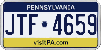 PA license plate JTF4659