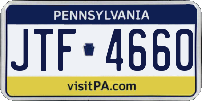 PA license plate JTF4660