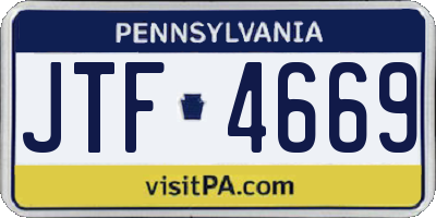 PA license plate JTF4669