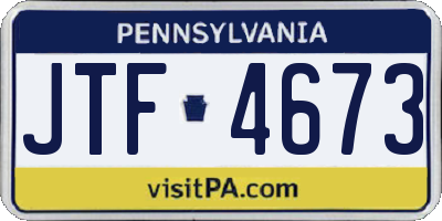 PA license plate JTF4673