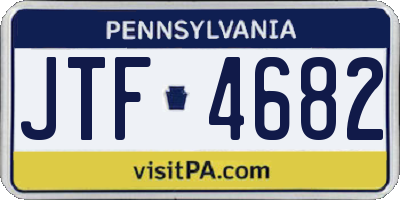 PA license plate JTF4682
