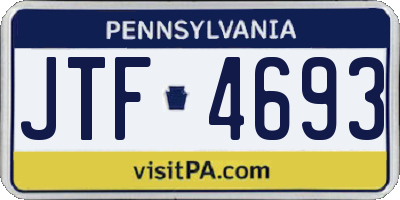 PA license plate JTF4693