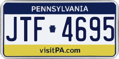 PA license plate JTF4695