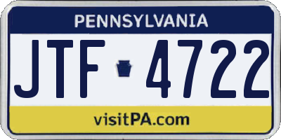 PA license plate JTF4722