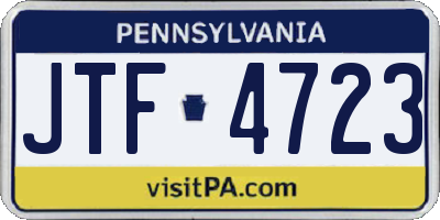PA license plate JTF4723