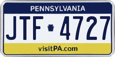 PA license plate JTF4727
