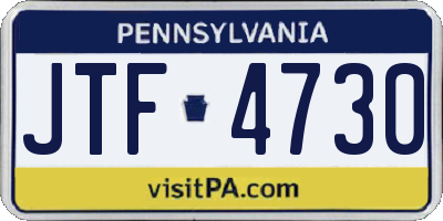 PA license plate JTF4730