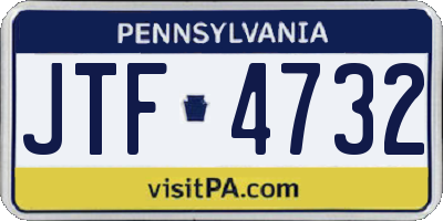PA license plate JTF4732