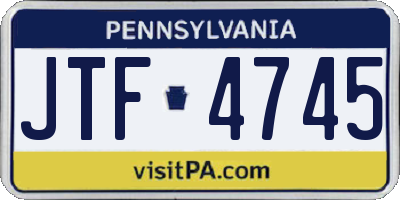 PA license plate JTF4745