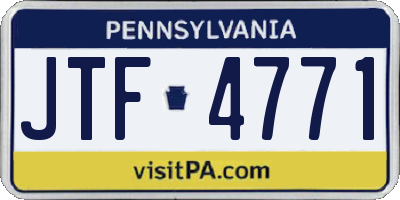 PA license plate JTF4771