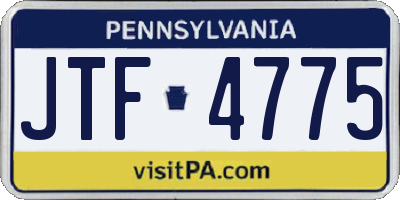 PA license plate JTF4775