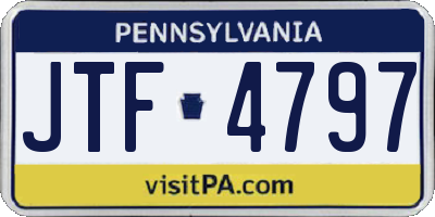 PA license plate JTF4797